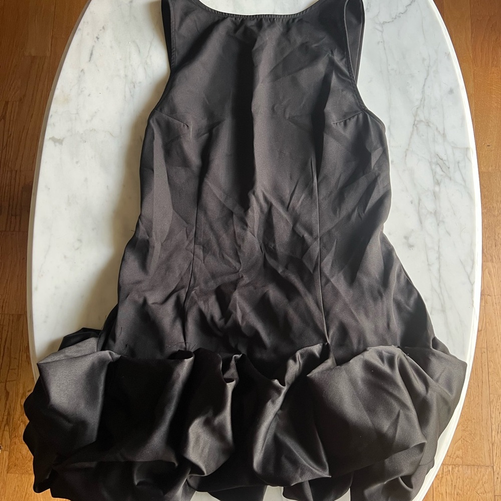 PrettyLittleThing Black Ruffle Mini Dress